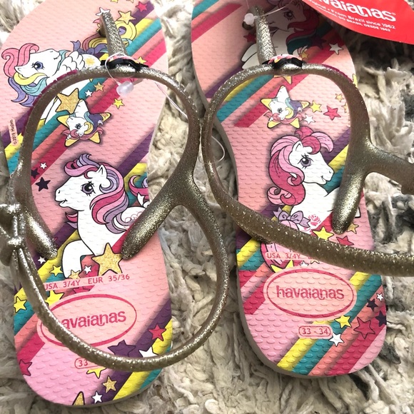Havaianas My Little Pony Thong Sandals Pink 3/4Y NEW with tags - Picture 7 of 8